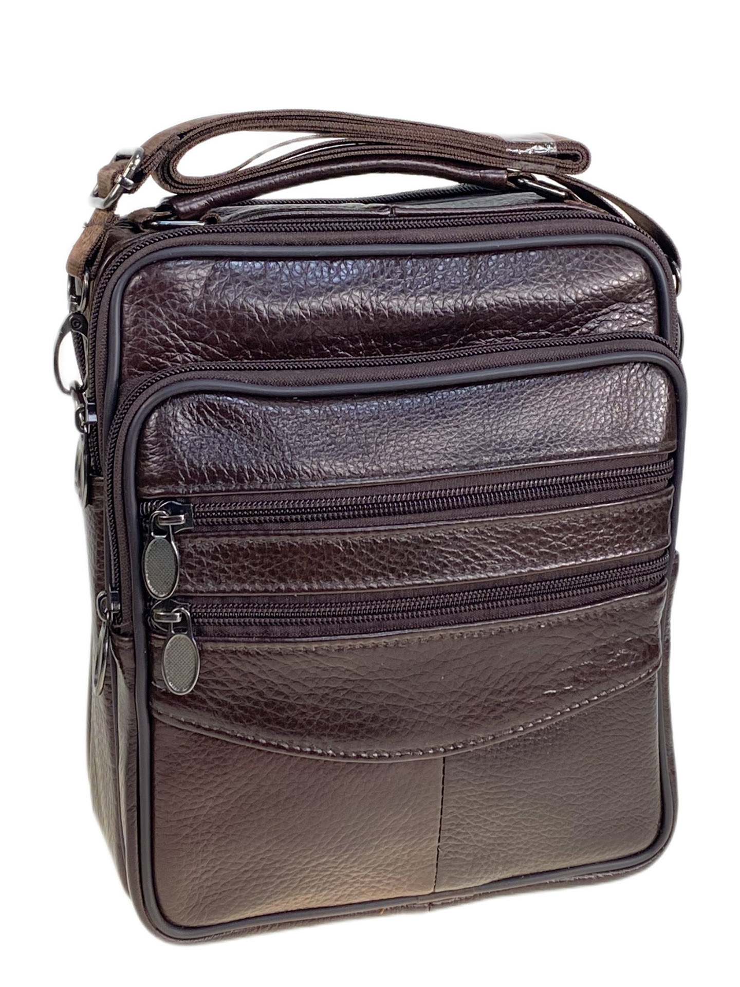 На фото 1 - Сумка мужская  из натуральной кожи, цвет коричневый