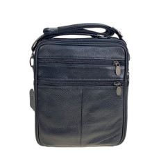 На фото 2 - Сумка мужская  из натуральной кожи, цвет черный