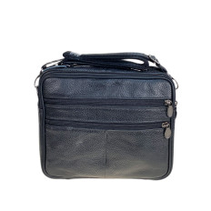 На фото 2 - Сумка мужская из натуральной кожи, цвет черный