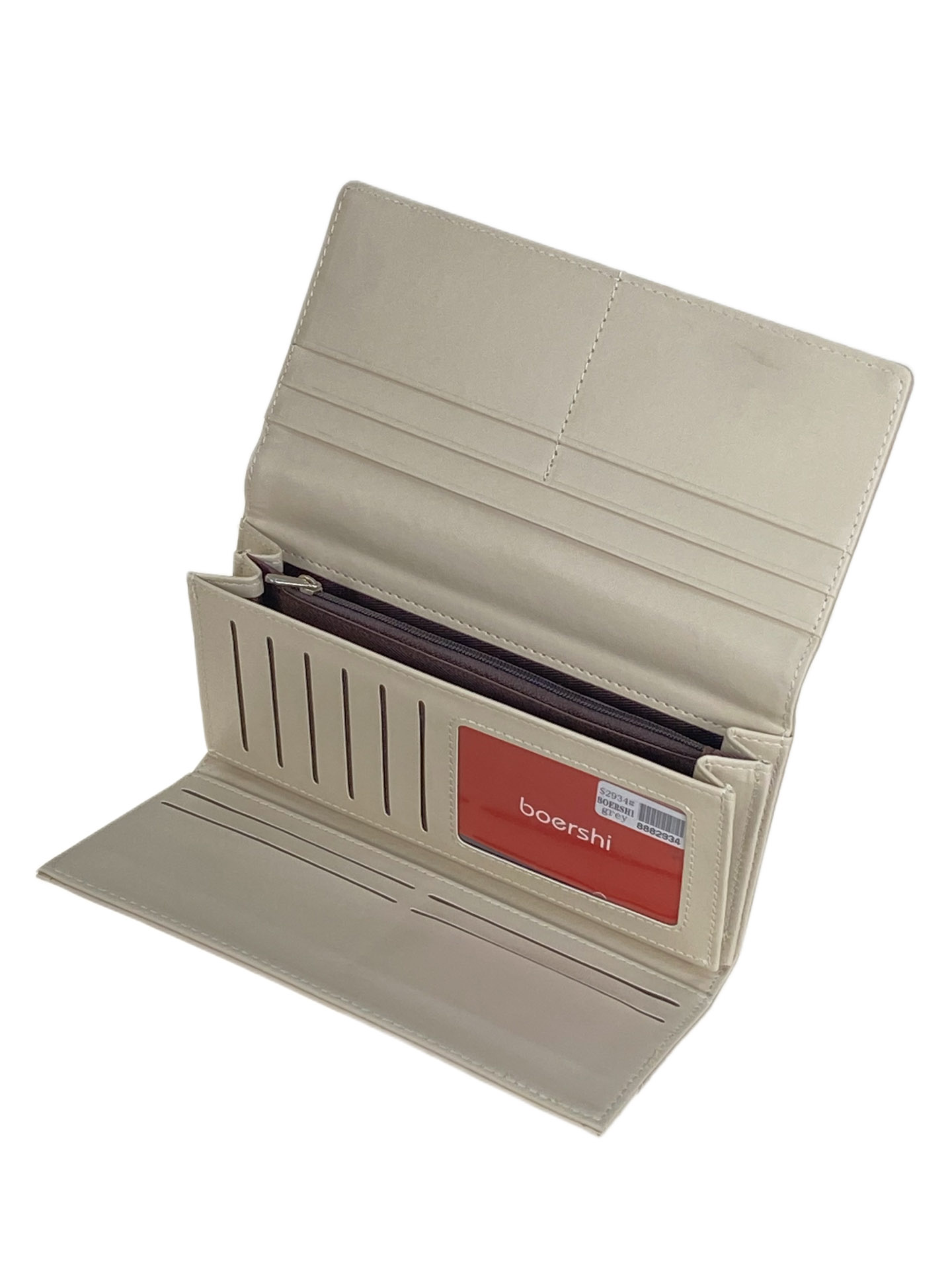 На фото 2 -  Женское портмоне из искусственной кожи, цвет  бело-серый На фото 2 -  Женское портмоне из искусственной кожи, цвет  бело-серый