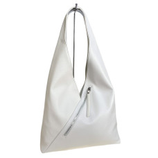 На фото 1 - Женская сумка из искусственной кожи, цвет белый