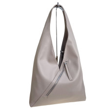 На фото 1 - Женская сумка из искусственной кожи, цвет светло серый