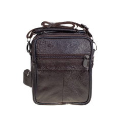 На фото 2 - Сумка мужская из натуральной кожи, цвет черный