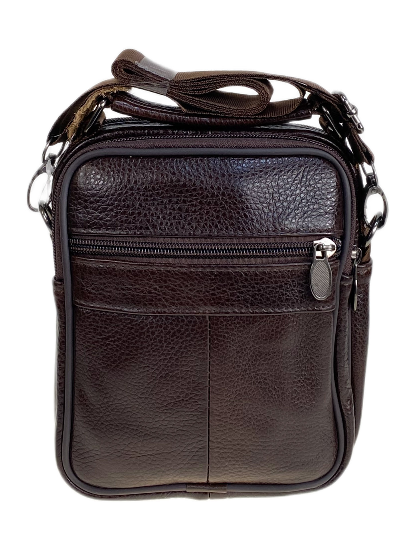 На фото 2 - Сумка мужская из натуральной кожи, цвет коричневый