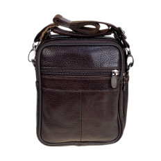 На фото 2 - Сумка мужская из натуральной кожи, цвет коричневый