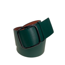 На фото 1 - Ремень женский широкий из искусственной кожи, цвет зеленый