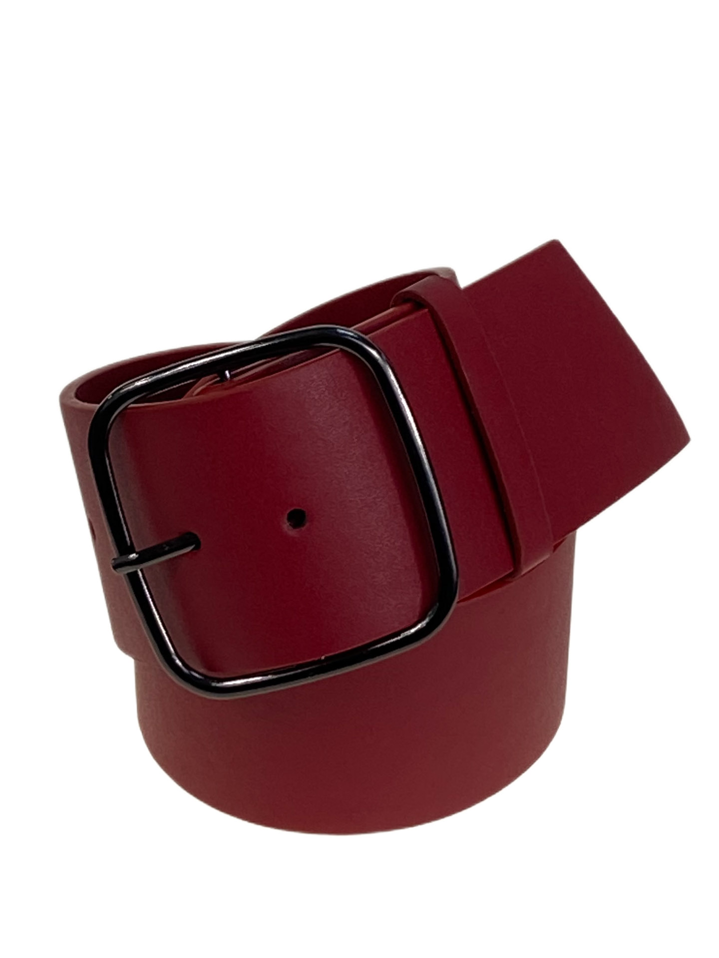 На фото 1 - Ремень женский широкий из искусственной кожи, цвет бордовы