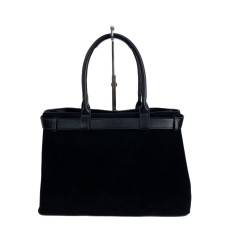 На фото 2 - Женская сумка из искусственной замши, цвет черный На фото 2 - Женская сумка из искусственной замши, цвет черный