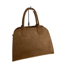 На фото 1 - Женская сумка из искусственной замши, цвет коричневый