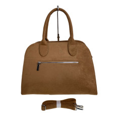 На фото 2 - Женская сумка из искусственной замши, цвет коричневый