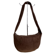 На фото 1 - Женская сумка из искусственной замши, цвет шоколад