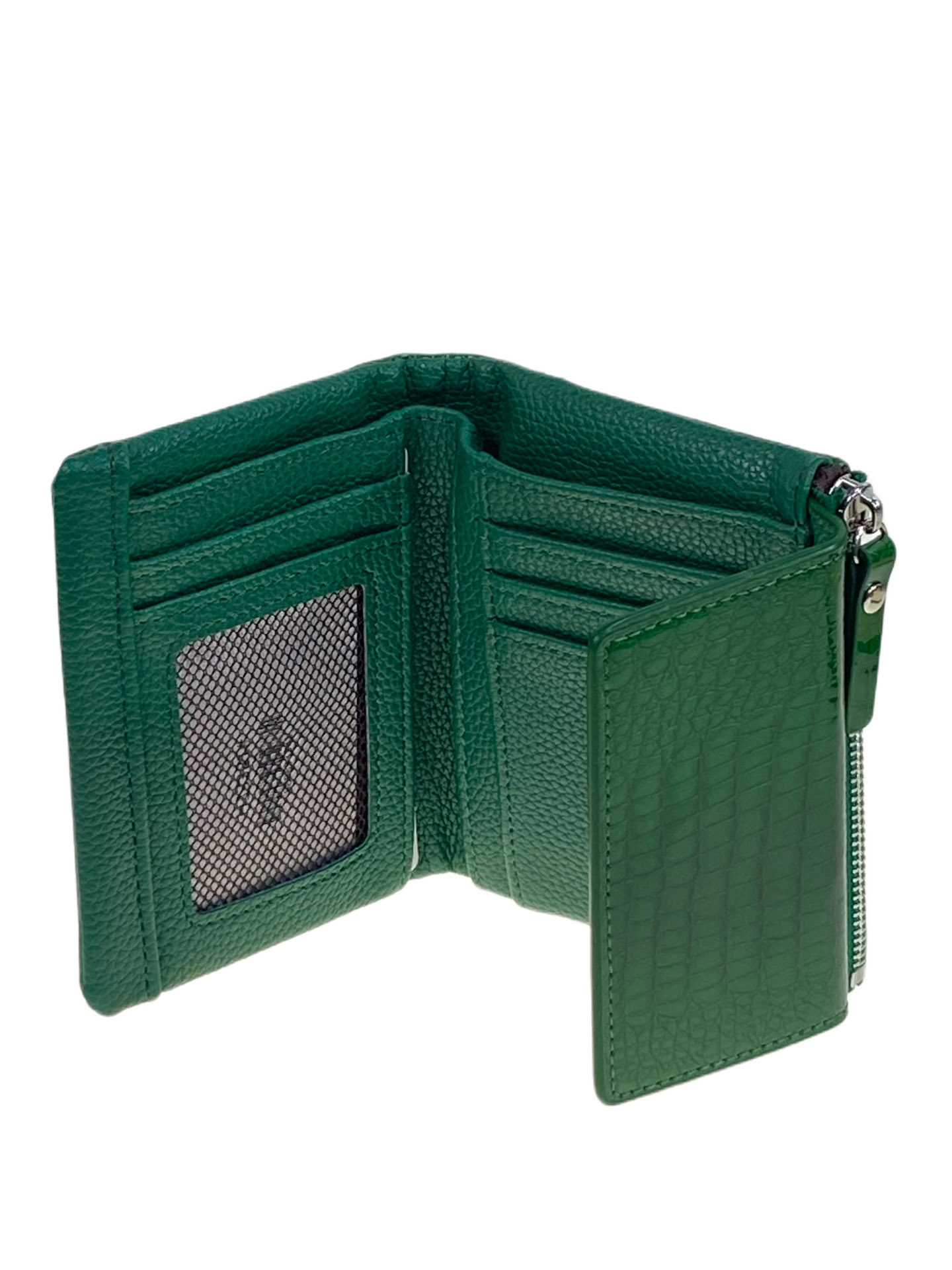 На фото 2 -  Женское портмоне из искусственной кожи, цвет зеленый