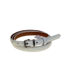 На фото 1 - Ремень женский из натуральной кожи, цвет белый