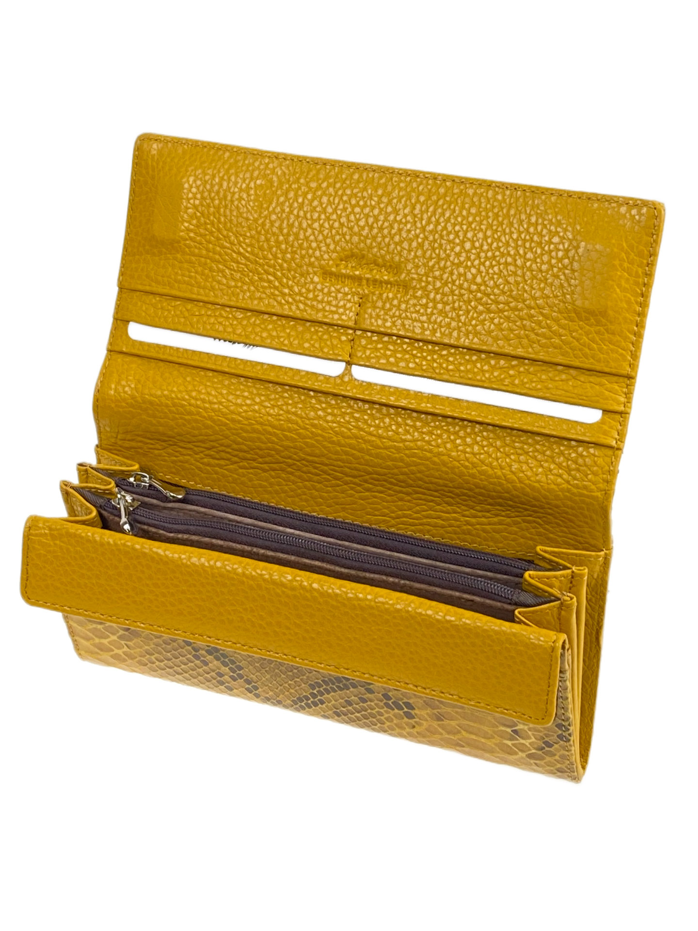 На фото 2 -  Женский кошелёк из натуральной кожи, цвет желтый