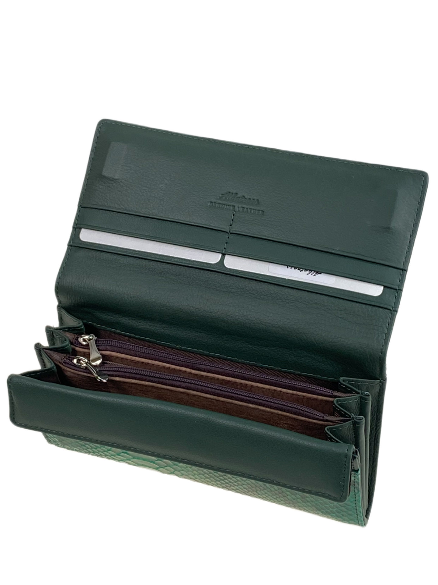 На фото 2 -  Женский кошелёк из натуральной кожи, цвет зеленый