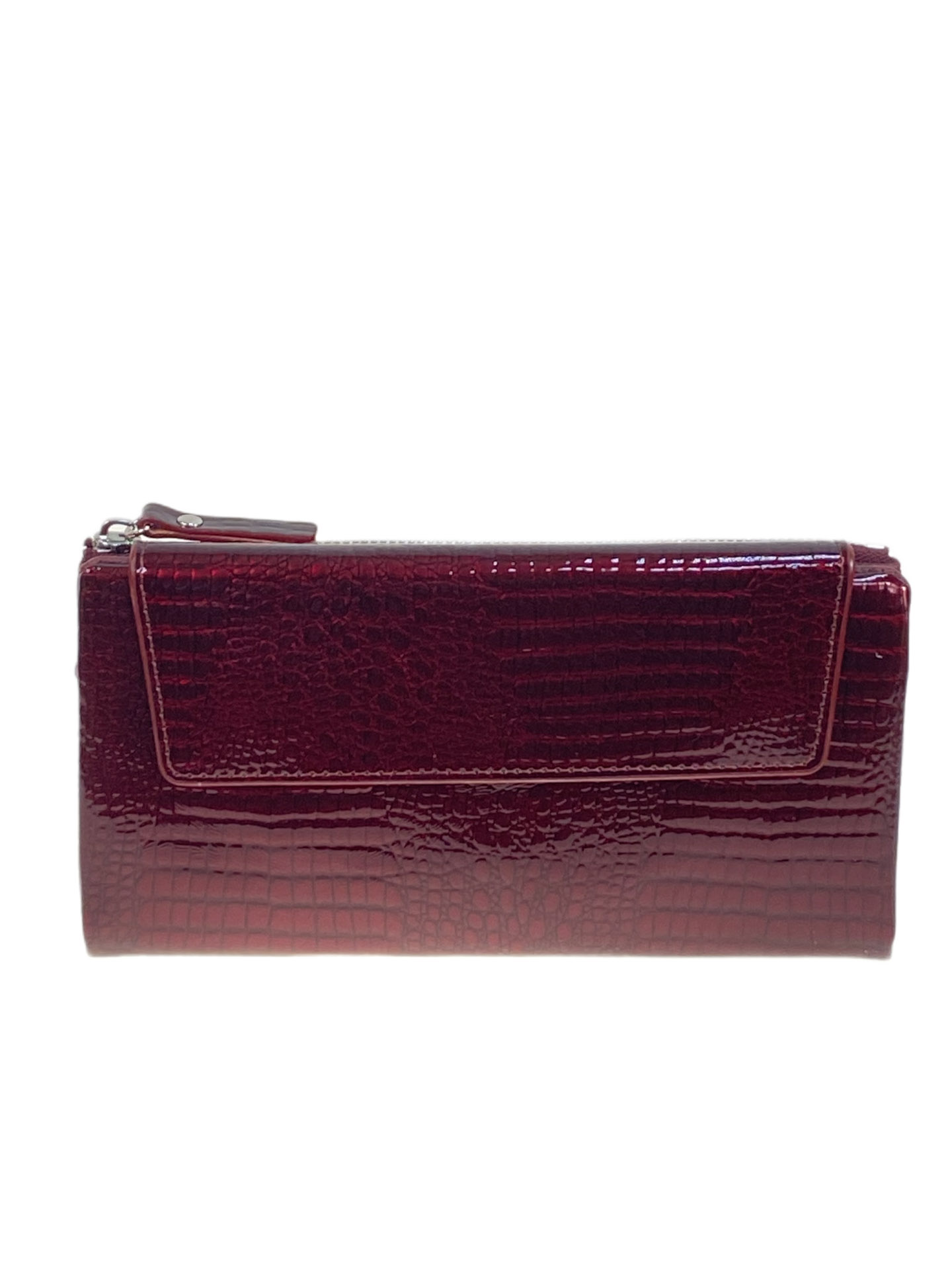 На фото 1 -  Женское портмоне из искусственной кожи, цвет бордовый