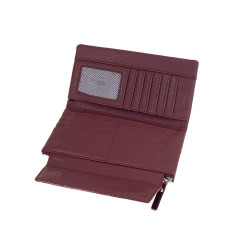 На фото 2 -  Женское портмоне из искусственной кожи, цвет бордовый