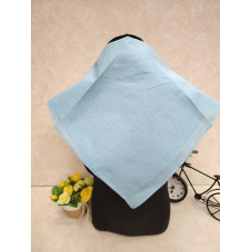 На фото 1 - Платок косынка на голову и шею, хлопок, цвет светло голубой