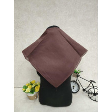 На фото 1 - Платок косынка на голову и шею, хлопок, цвет шоколад