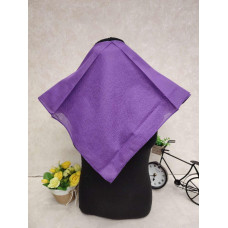 На фото 1 - Платок косынка на голову и шею, хлопок, цвет фиолетовый