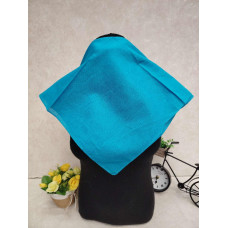 На фото 1 - Платок косынка на голову и шею, хлопок, цвет бирюзовый