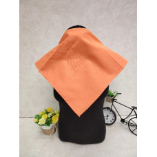 На фото 1 - Платок косынка на голову и шею, хлопок, цвет оранжевый