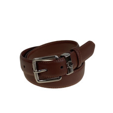 На фото 1 - Ремень женский из натуральной кожи, цвет шоколад