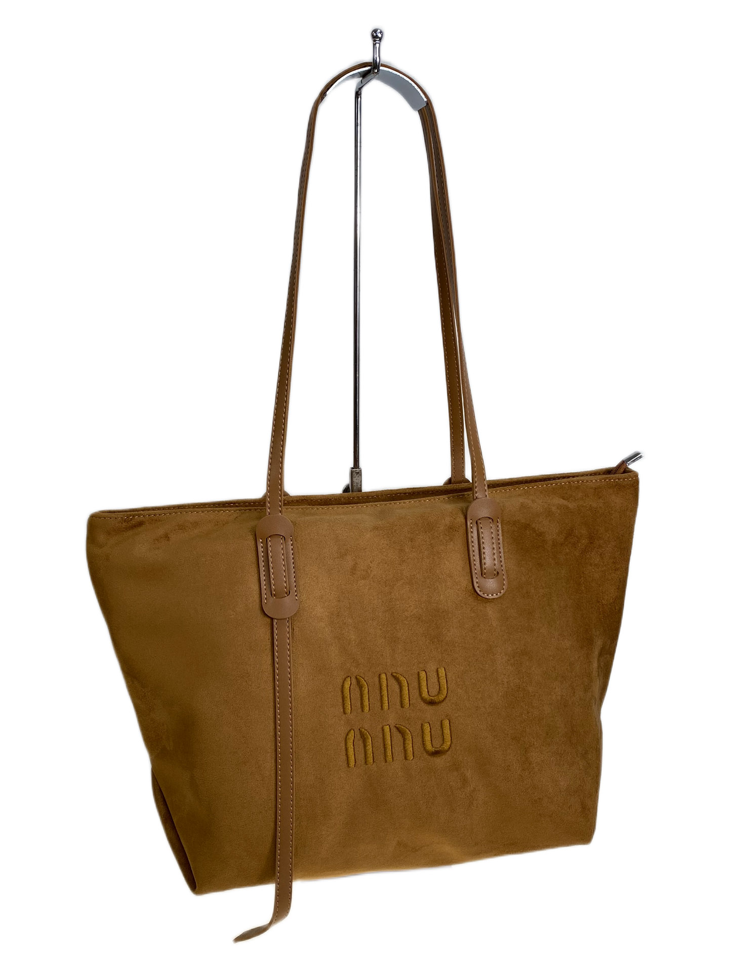 На фото 2 - Женская сумка из искусственной замши, цвет коричневый