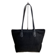 На фото 1 - Женская сумка из искусственной замши, цвет черный