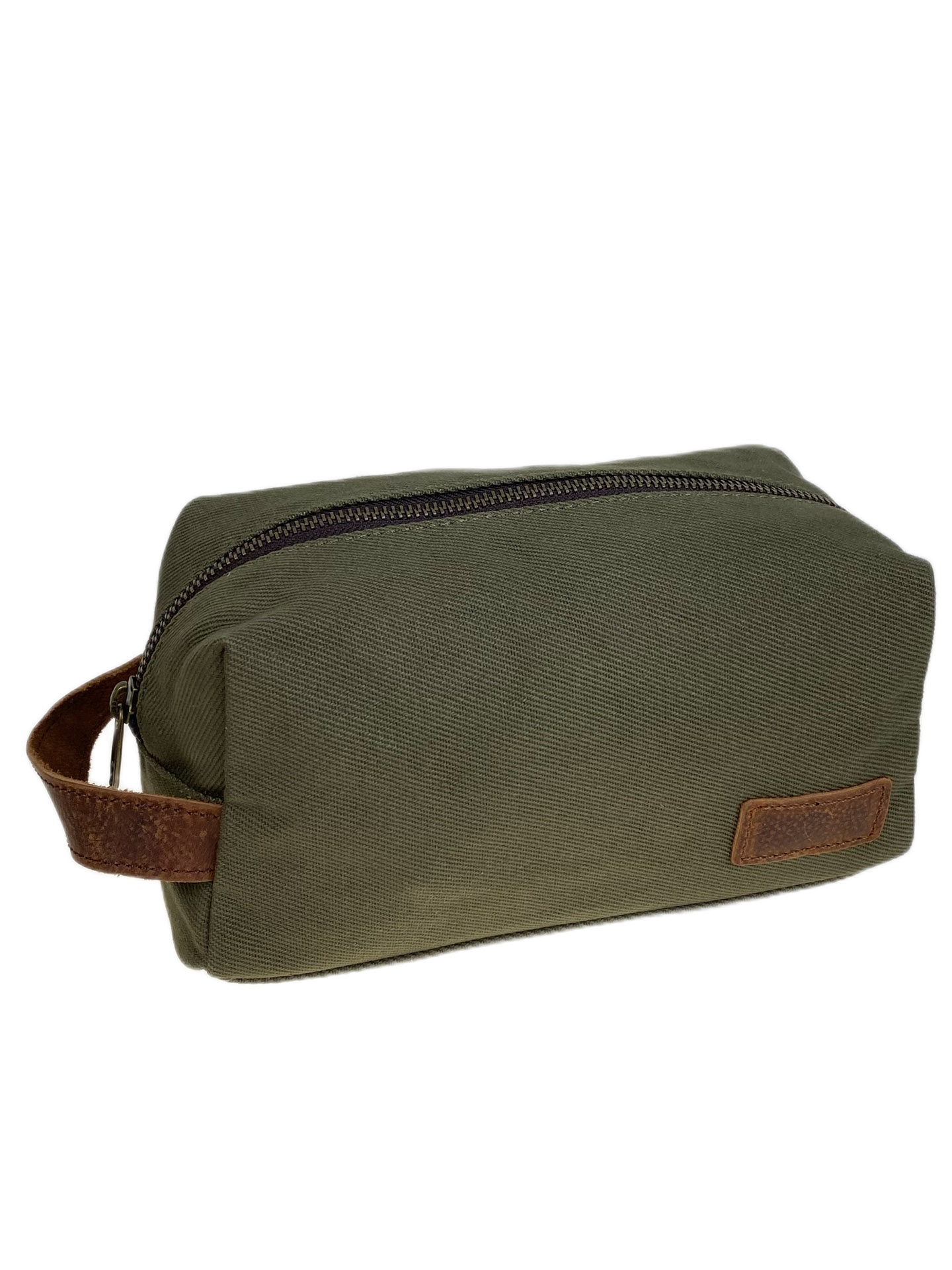 На фото 1 - Мужская сумка-косметичка из текстиля, цвет зеленый