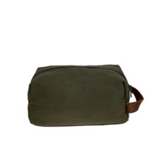 На фото 2 - Мужская сумка-косметичка из текстиля, цвет зеленый