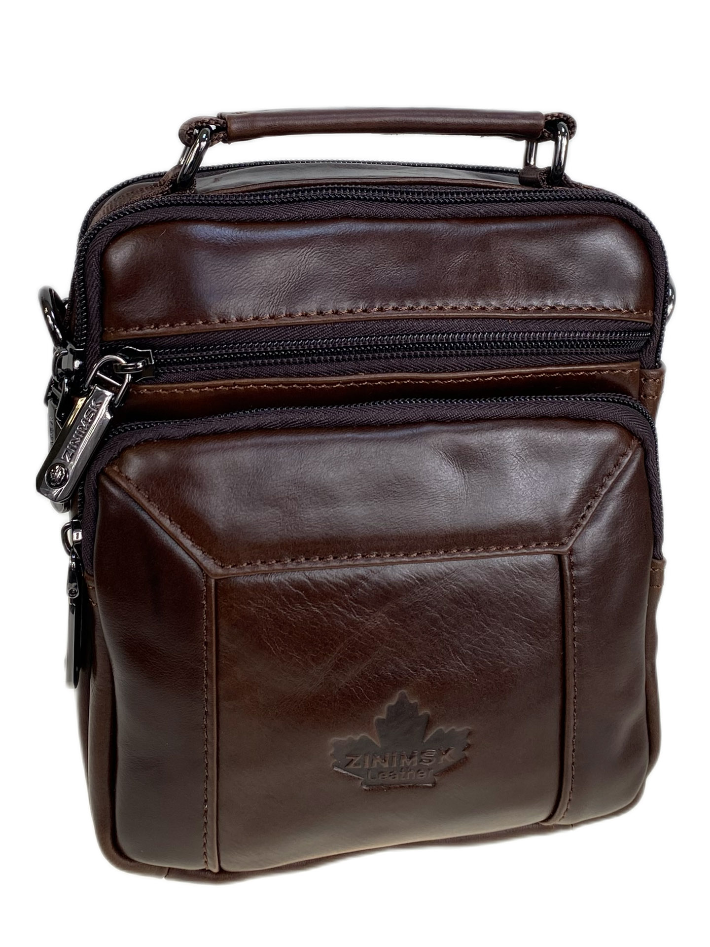 На фото 1 - Сумка мужская из натуральной кожи, цвет коричневый На фото 1 - Сумка мужская из натуральной кожи, цвет коричневый