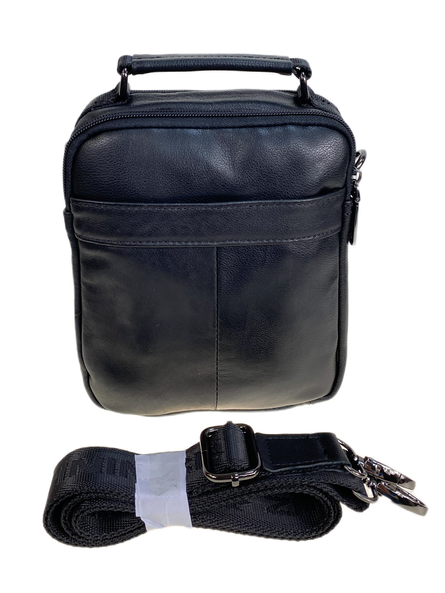 На фото 2 - Сумка мужская из натуральной кожи, цвет черный На фото 2 - Сумка мужская из натуральной кожи, цвет черный