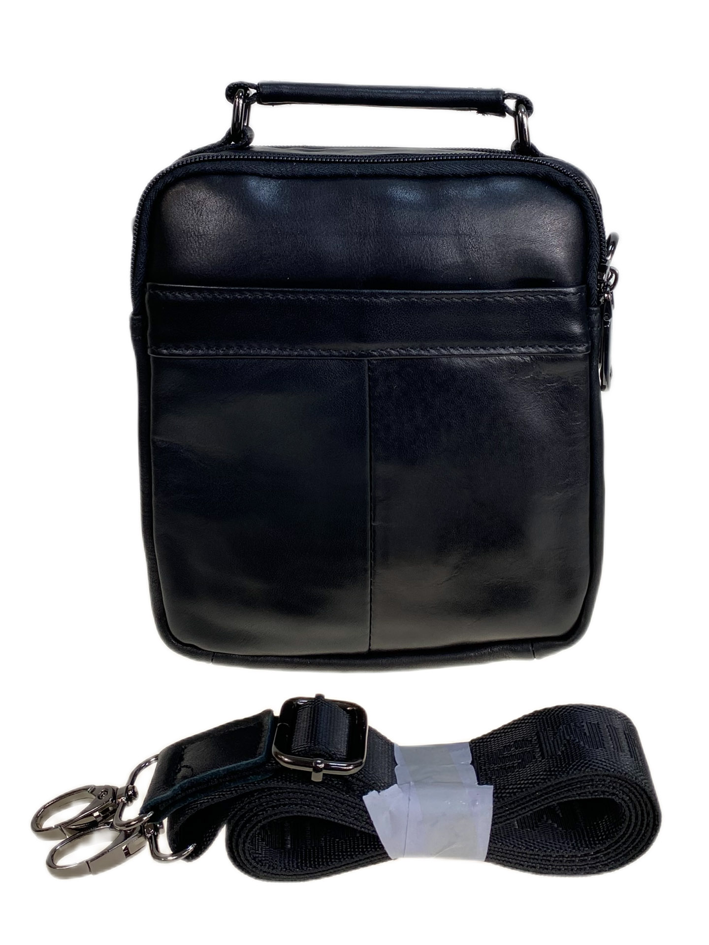 На фото 2 - Сумка мужская из натуральной кожи, цвет черный На фото 2 - Сумка мужская из натуральной кожи, цвет черный