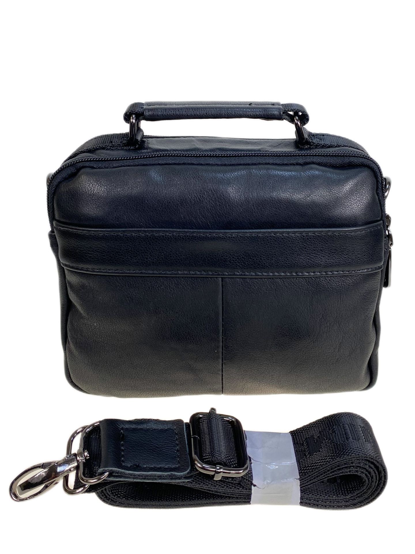 На фото 2 - Сумка мужская из натуральной кожи, цвет черный На фото 2 - Сумка мужская из натуральной кожи, цвет черный