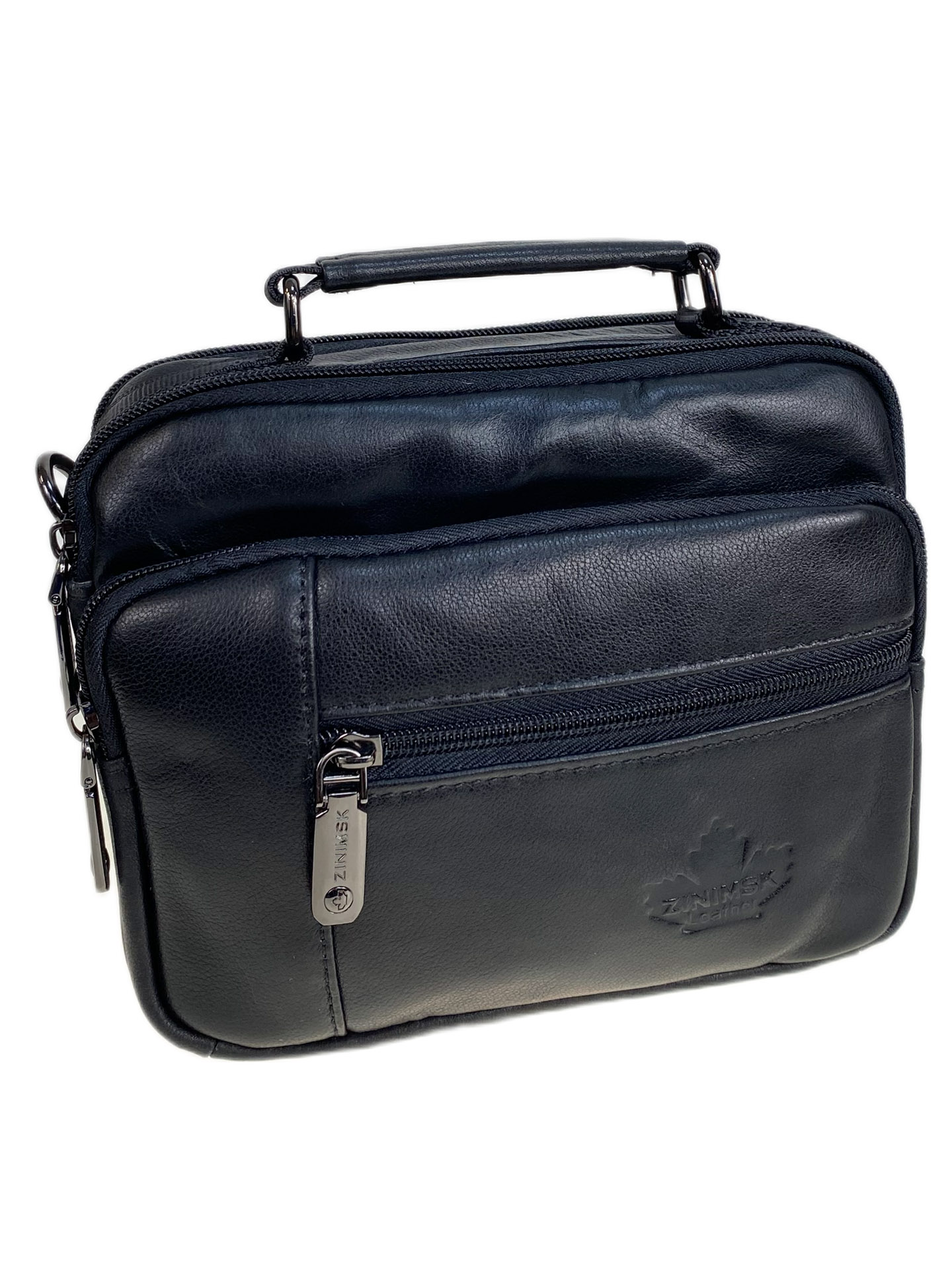 На фото 1 - Сумка мужская из натуральной кожи, цвет черный На фото 1 - Сумка мужская из натуральной кожи, цвет черный