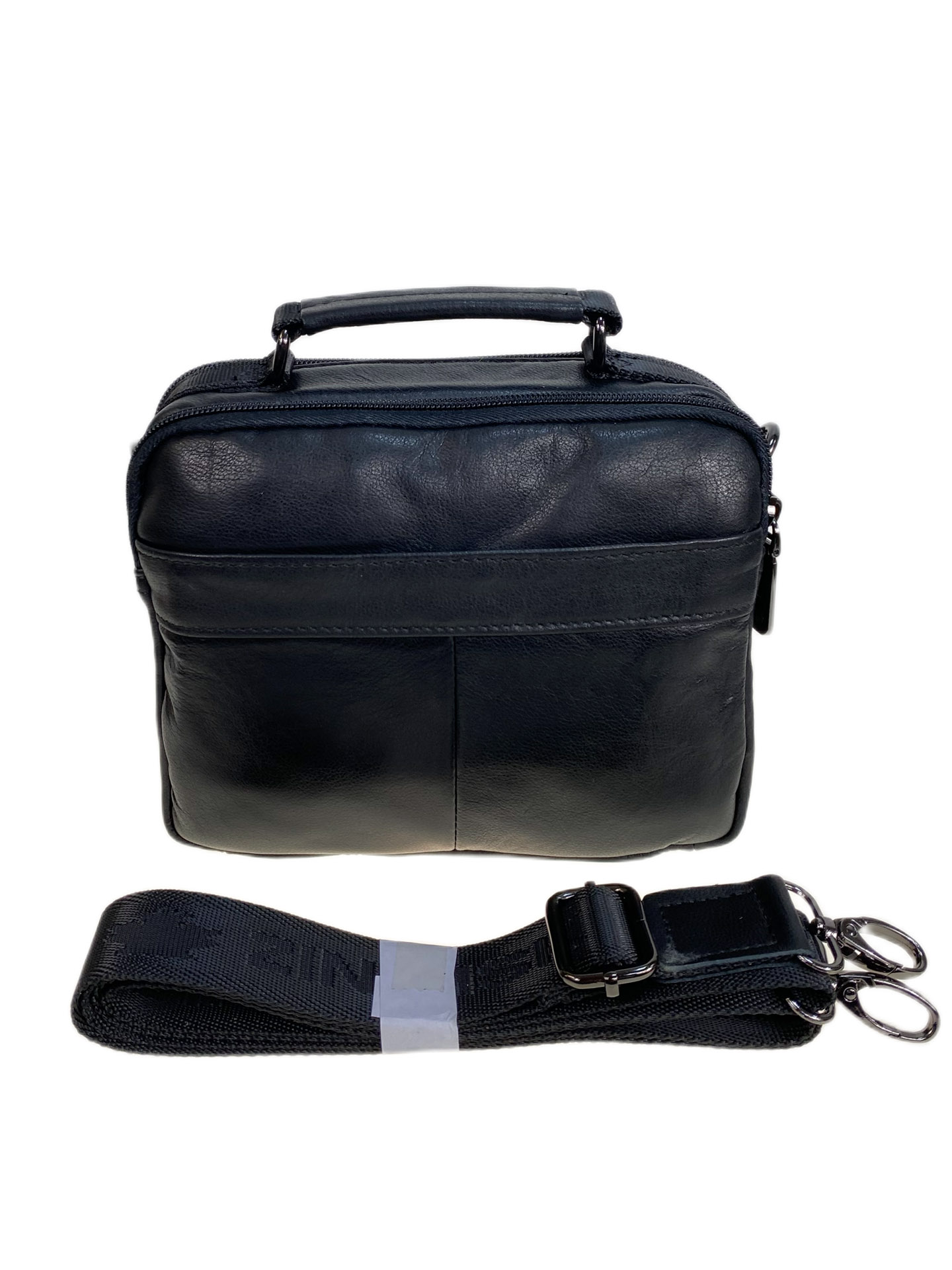 На фото 2 - Сумка мужская из натуральной кожи, цвет черный На фото 2 - Сумка мужская из натуральной кожи, цвет черный