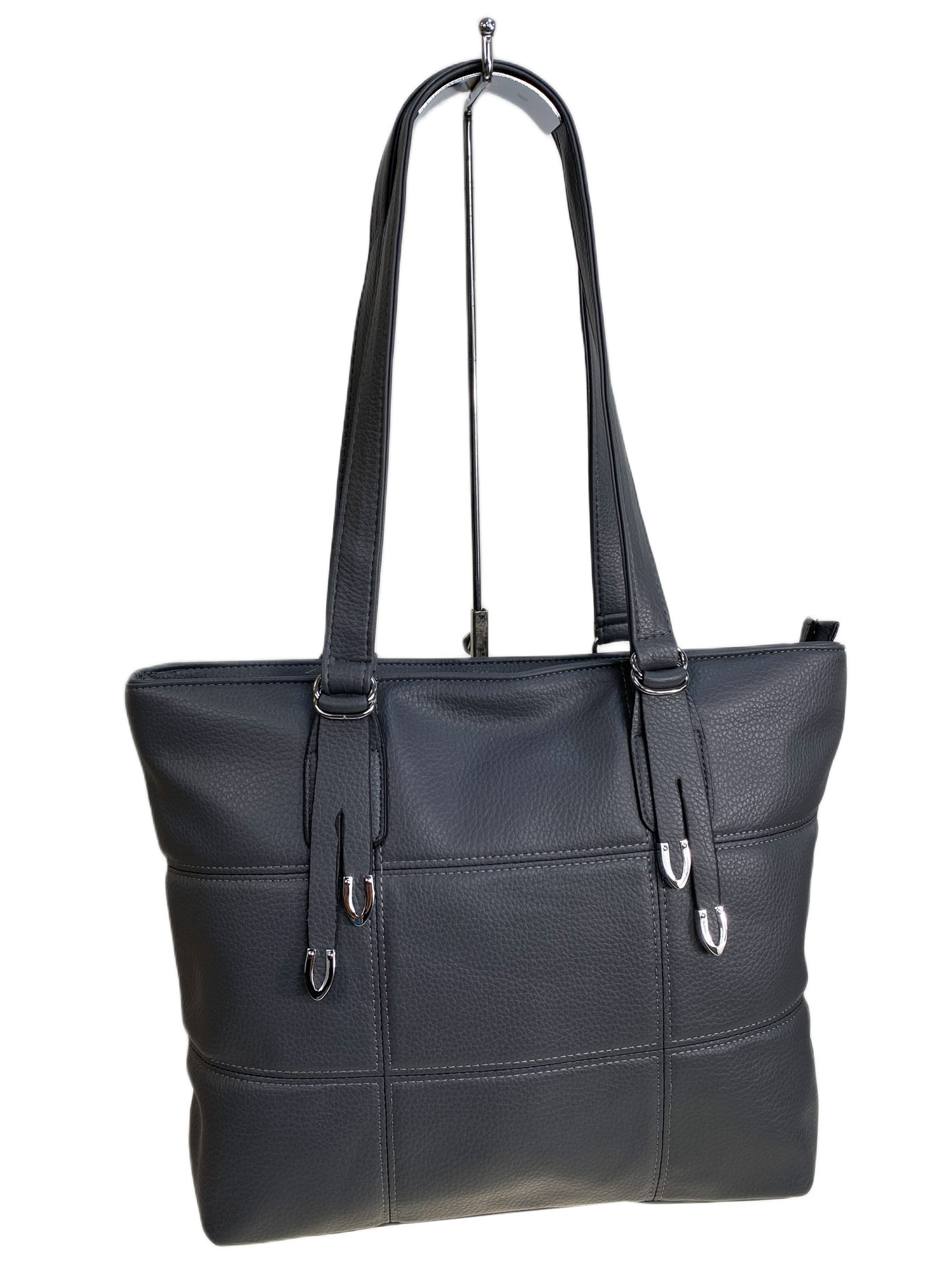 На фото 1 - Женская сумка из искусственной кожи, цвет графит На фото 1 - Женская сумка из искусственной кожи, цвет графит