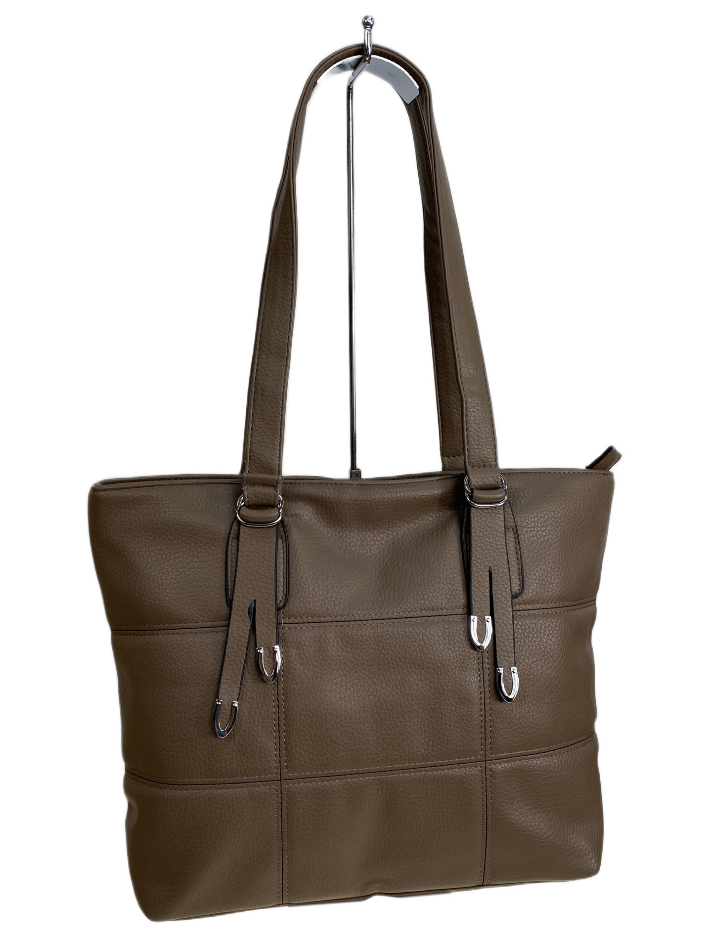 На фото 1 - Женская сумка из искусственной кожи, цвет хаки На фото 1 - Женская сумка из искусственной кожи, цвет хаки