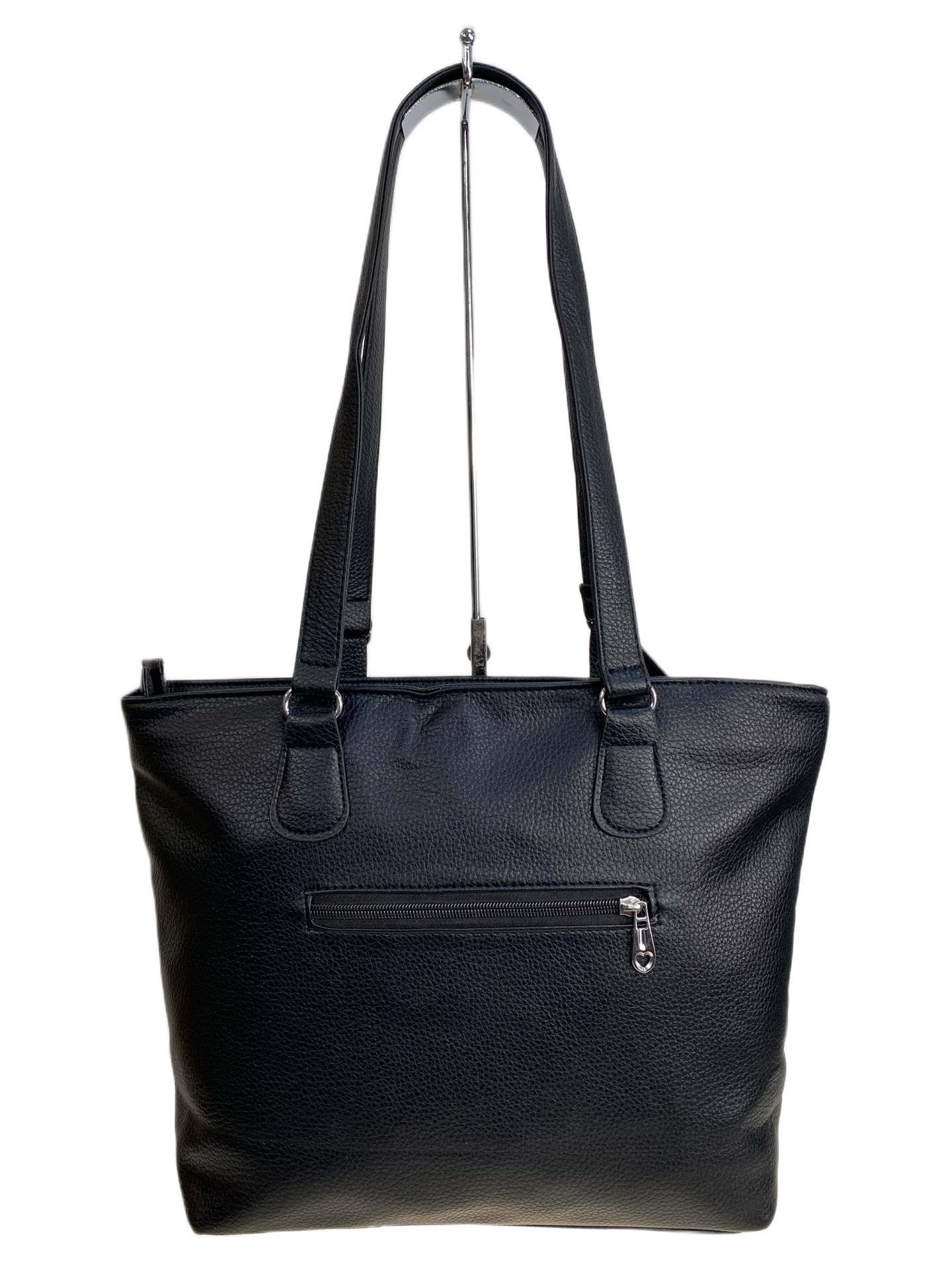 На фото 2 - Женская сумка из искусственной кожи, цвет черный На фото 2 - Женская сумка из искусственной кожи, цвет черный