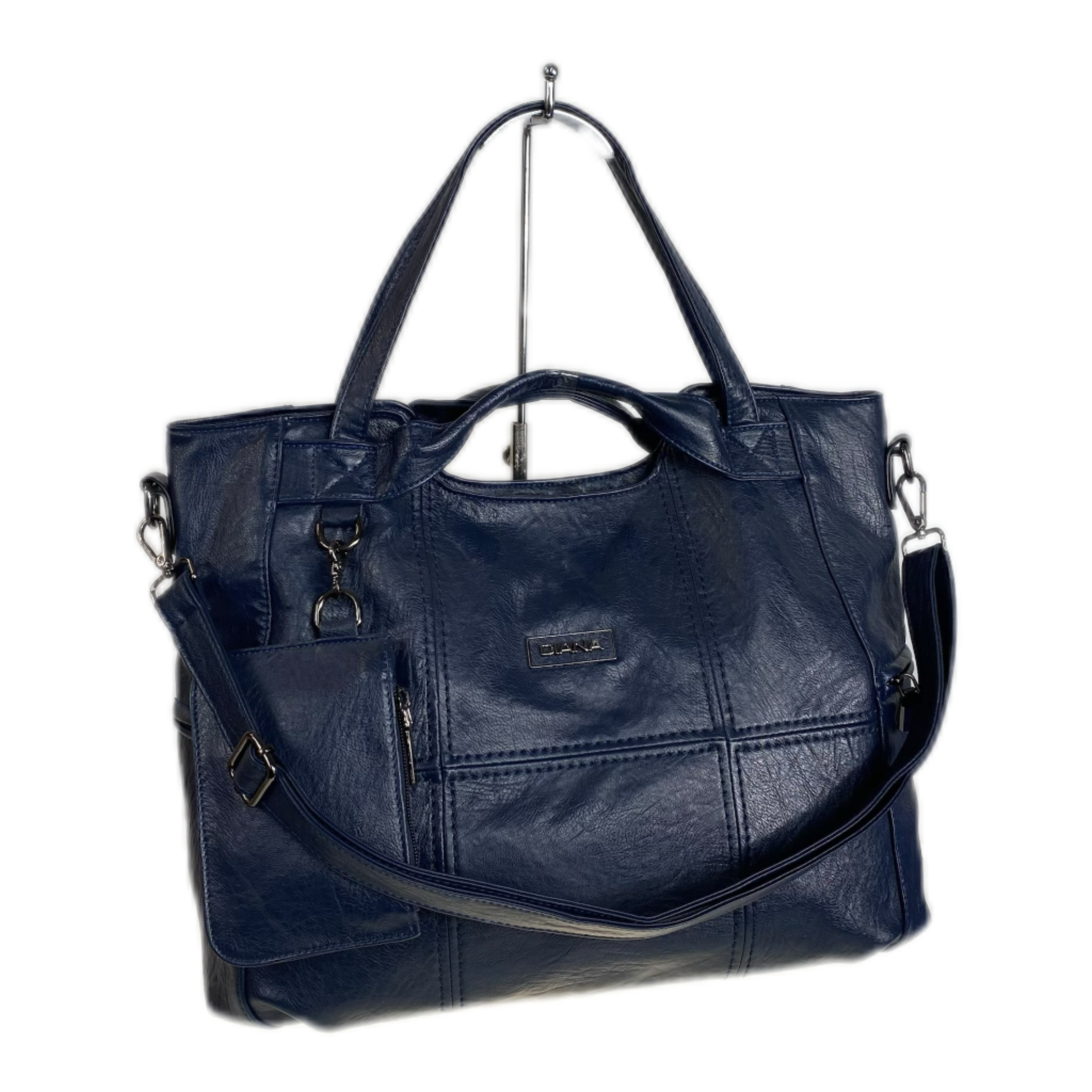 На фото 1 - Женская сумка из искусственной кожи, цвет синий На фото 1 - Женская сумка из искусственной кожи, цвет синий