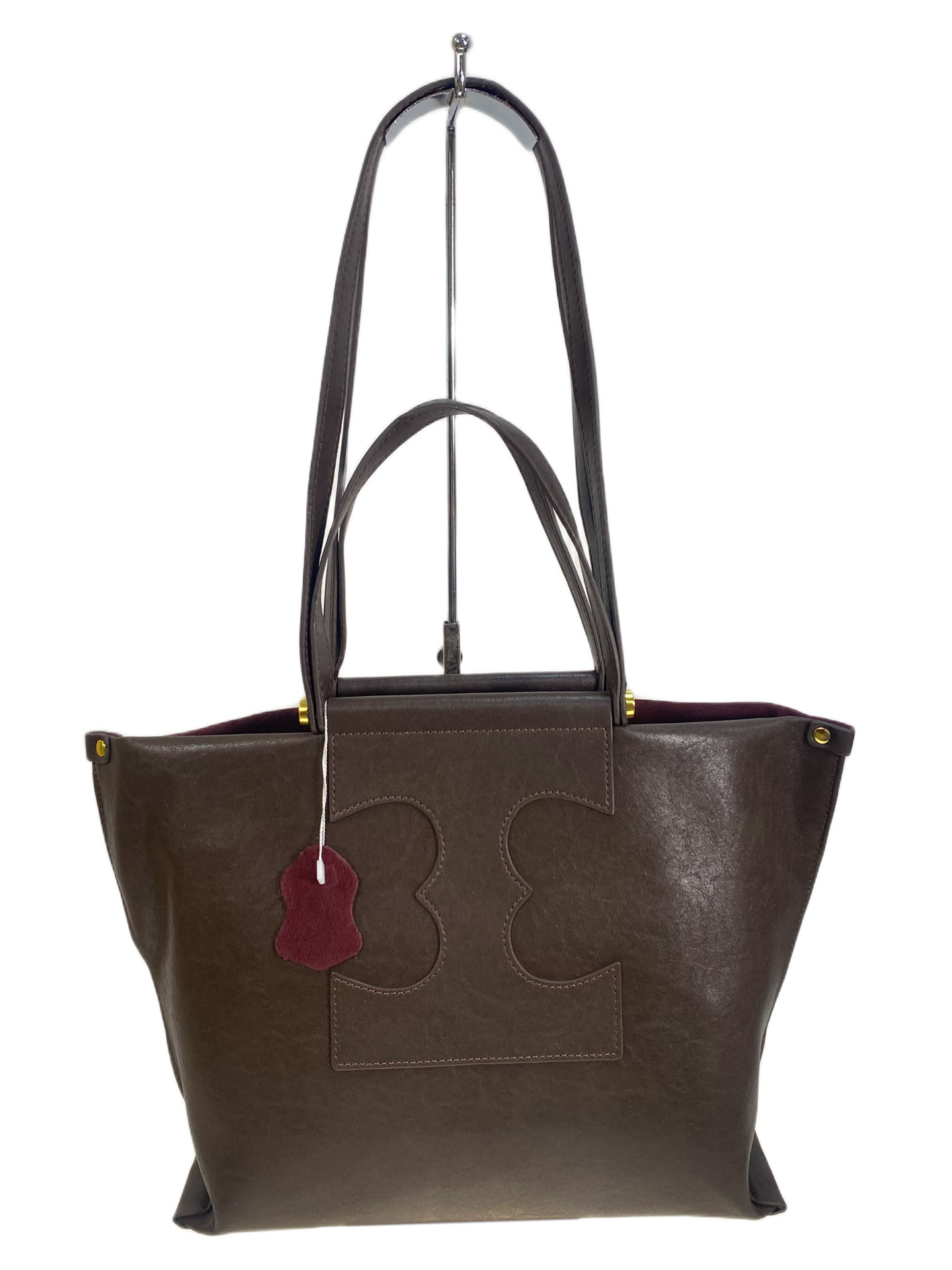 На фото 2 - Женская сумка из натуральной замши и кожи, цвет бордовый с коричневым