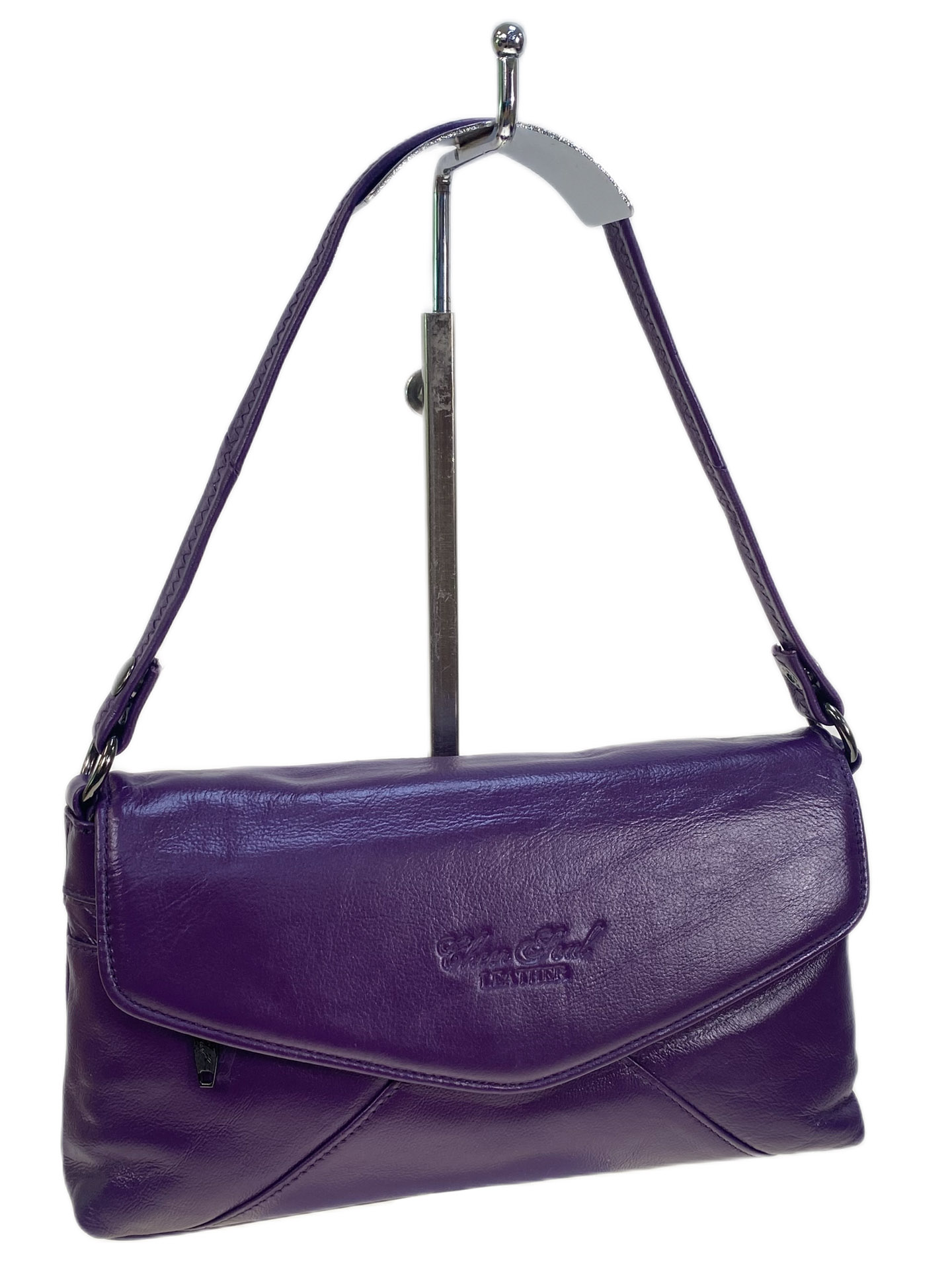 На фото 1 - Женская сумка из натуральной кожи, цвет фиолетовый На фото 1 - Женская сумка из натуральной кожи, цвет фиолетовый