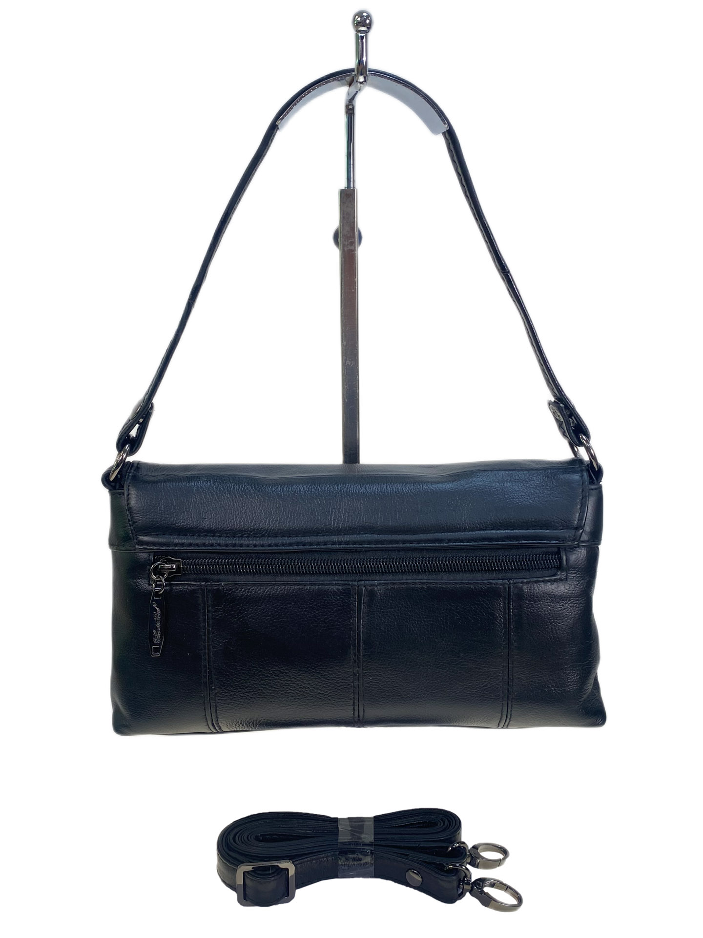 На фото 2 - Женская сумка из натуральной кожи, цвет черный На фото 2 - Женская сумка из натуральной кожи, цвет черный