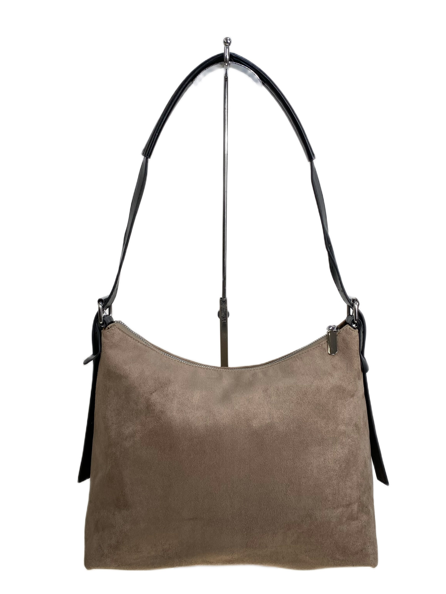 На фото 1 - Женская сумка из искусственной замши, цвет светло коричневый