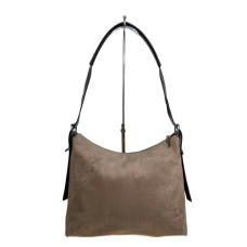 На фото 1 - Женская сумка из искусственной замши, цвет светло коричневый На фото 1 - Женская сумка из искусственной замши, цвет светло коричневый