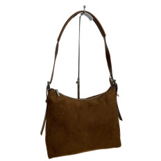 На фото 2 - Женская сумка из искусственной замши, цвет шоколад На фото 2 - Женская сумка из искусственной замши, цвет шоколад