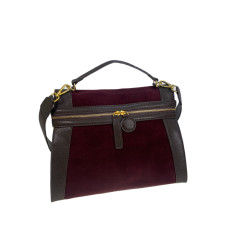 На фото 1 - Женская сумка из натуральной замши и кожи, цвет бордовый с коричневым На фото 1 - Женская сумка из натуральной замши и кожи, цвет бордовый с коричневым