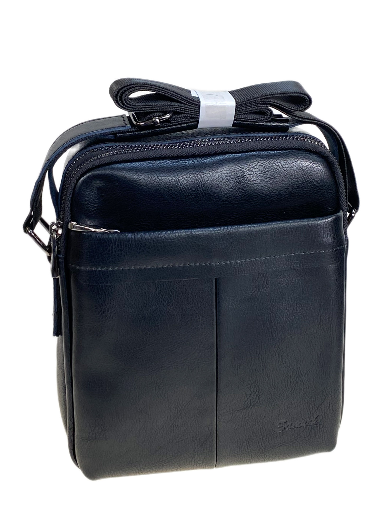 На фото 1 - Сумка мужская из натуральной кожи, цвет черный На фото 1 - Сумка мужская из натуральной кожи, цвет черный