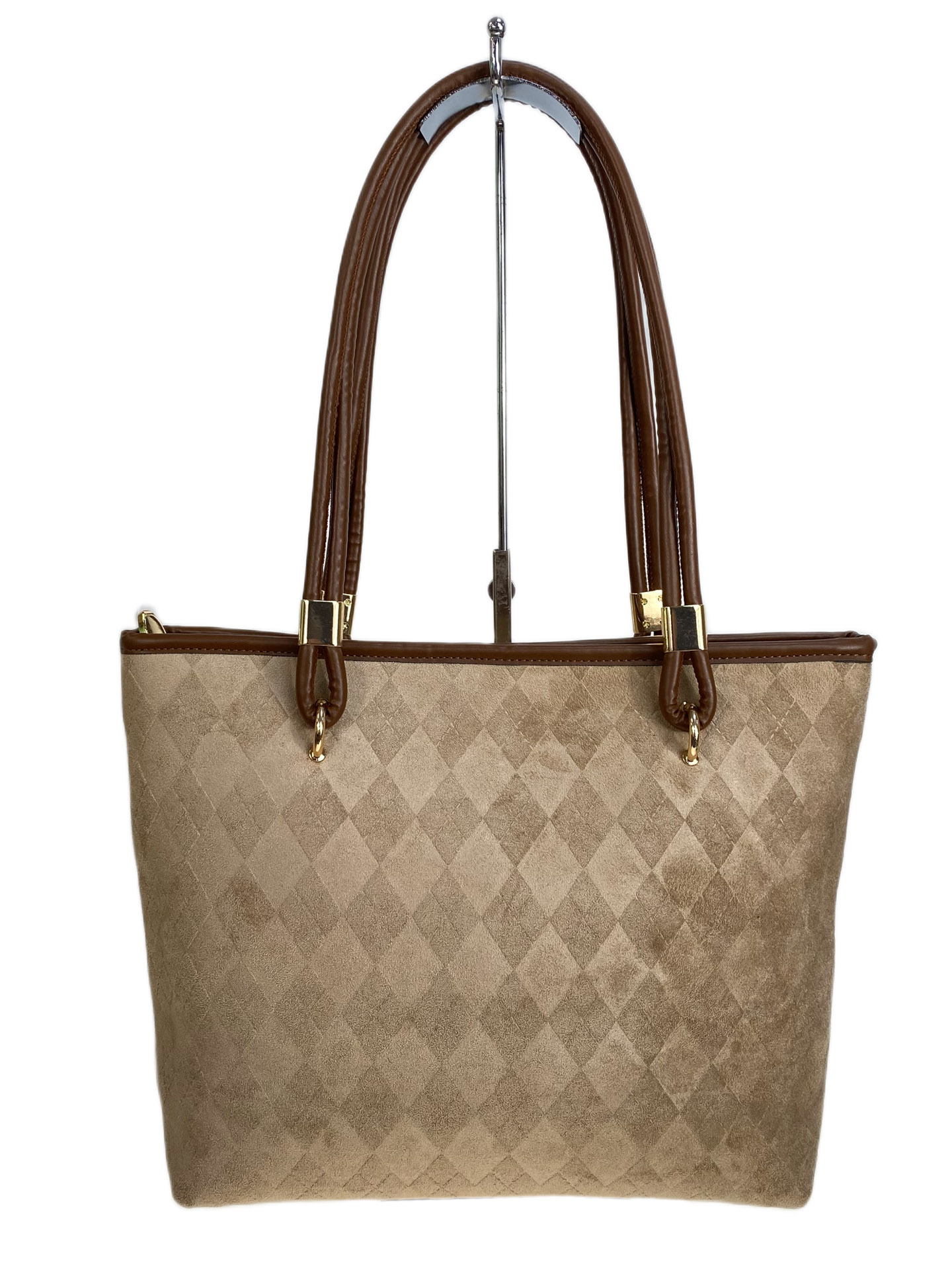 На фото 2 - Женская сумка из искусственной замши, цвет бежевый На фото 2 - Женская сумка из искусственной замши, цвет бежевый